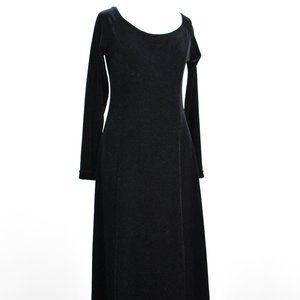 Vintage  Moda Intl Black Velvet Long Dress